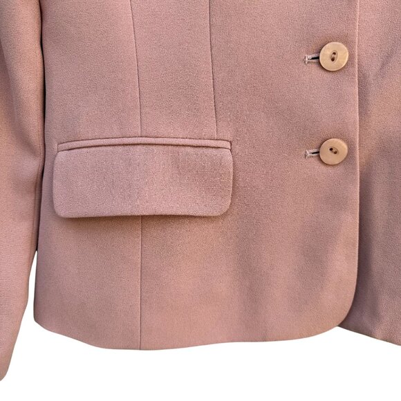 Rena Rowan For Saville Petite Vintage Womens Blush Pink Preppy Blazer Jacket 6P - Picture 6 of 8